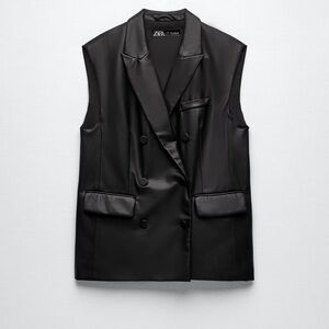Faux leather vest
